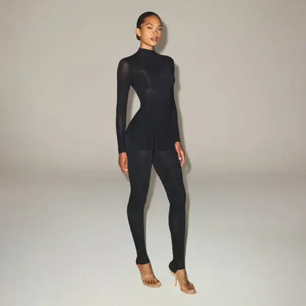 SKIMS Milky Sheer Mock Neck Tunic - Obsidian (Black) SOLDOUT